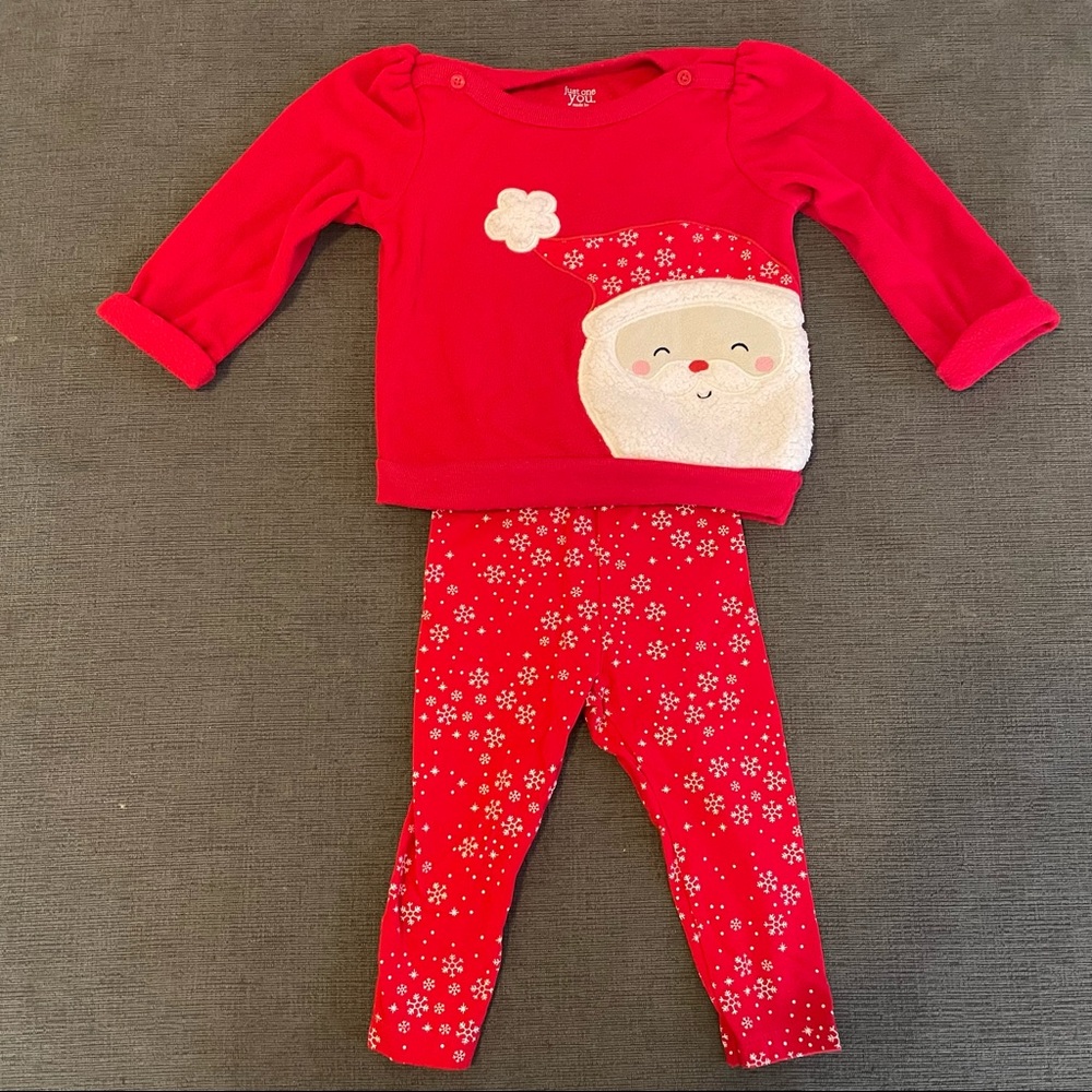 Carter’s Just One You Baby Girl’s Red Santa Christmas Outfit Set Size 12 Months